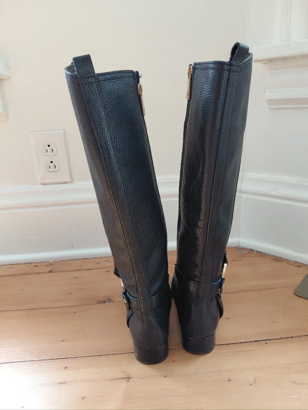 TORY BURCH Amanda Black Leather Riding Boots Sz 5